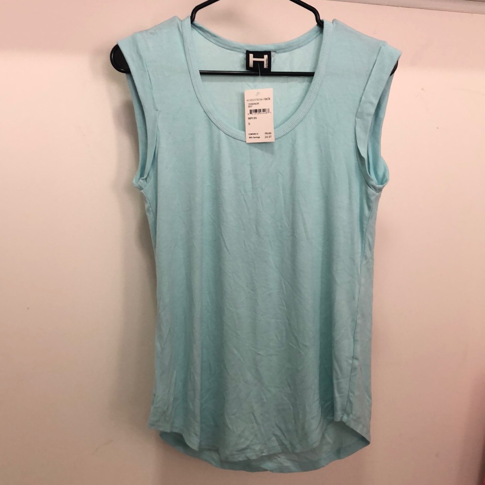 Light blue sleeveless Tee